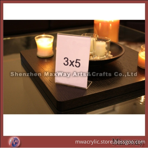 3"*5" Angled Clear Acrylic Photo Frame/Menu Holder for Retail